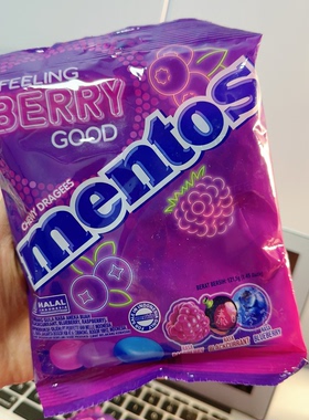 好好吃！杂梅糖！泰国进口mentos水果软糖混合水果味可乐味水果糖