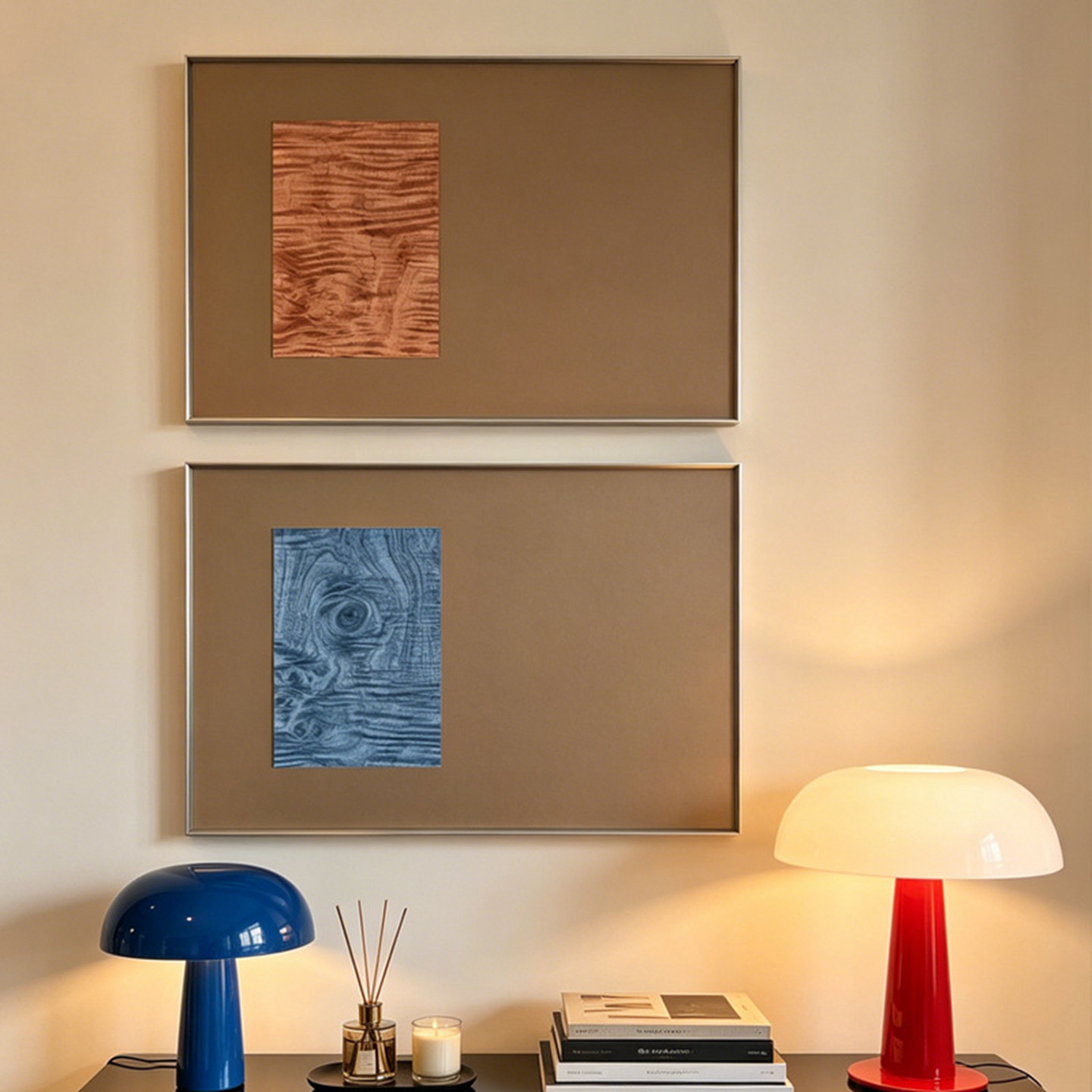 现代简约包豪斯中古法式金属不锈钢磁吸装饰画客餐厅挂画卧室墙面