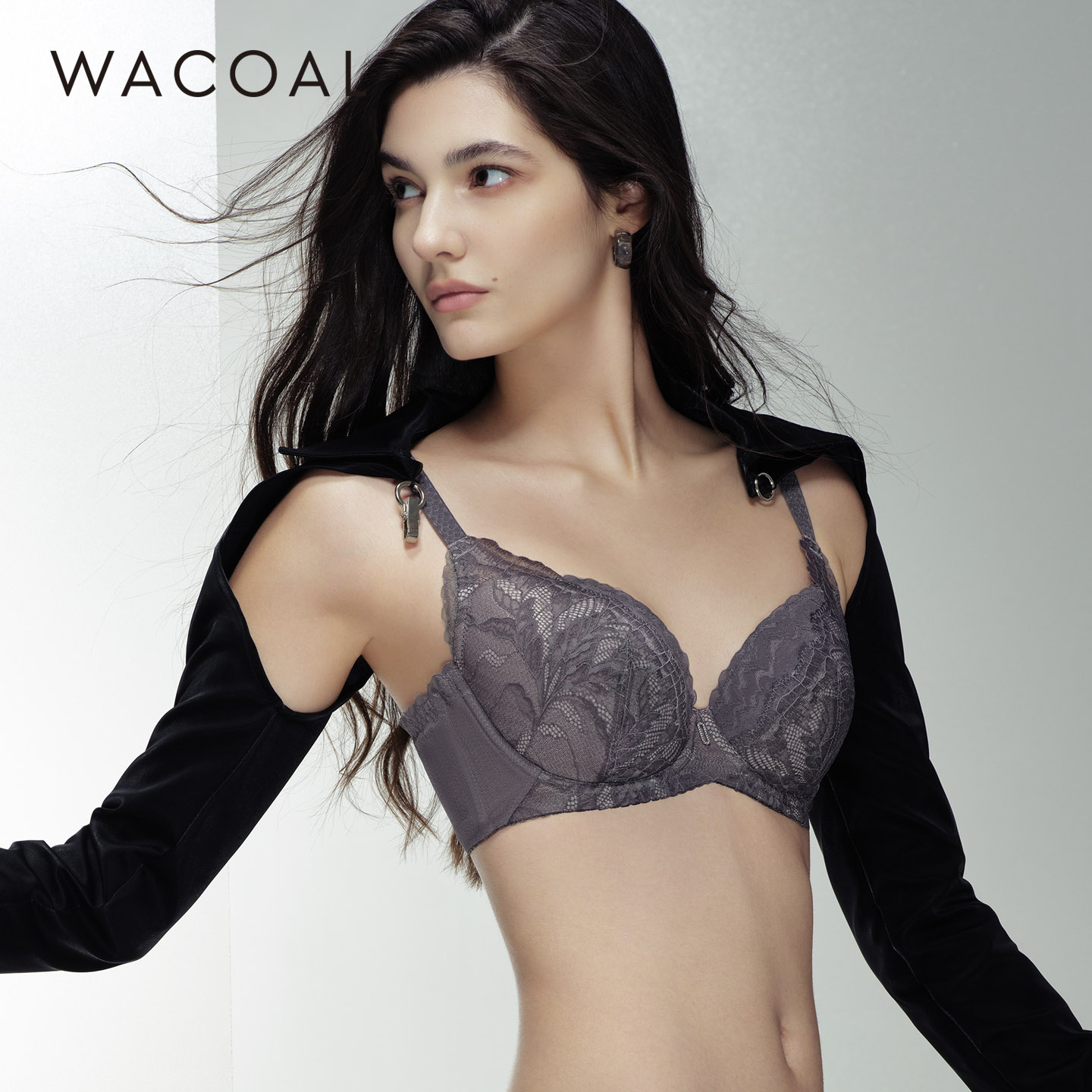华歌尔蕾丝侧收大胸显小文内衣