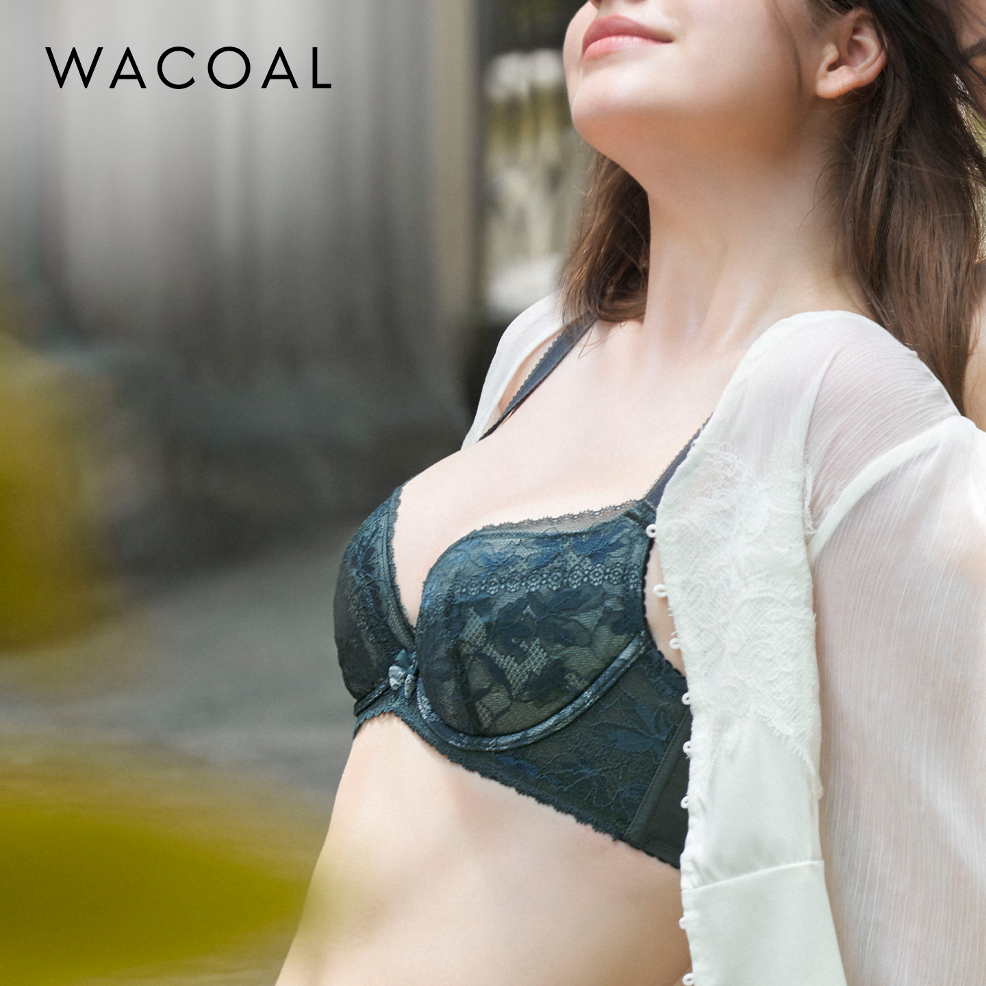 华歌尔薄款蕾丝聚拢机能文胸