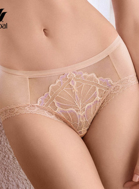 华歌尔Wacoal 蕾丝中腰三角内裤内衣女 WP30M4