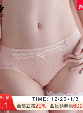 华歌尔Wacoal蕾丝中高腰三角内裤内衣女 WP34G4
