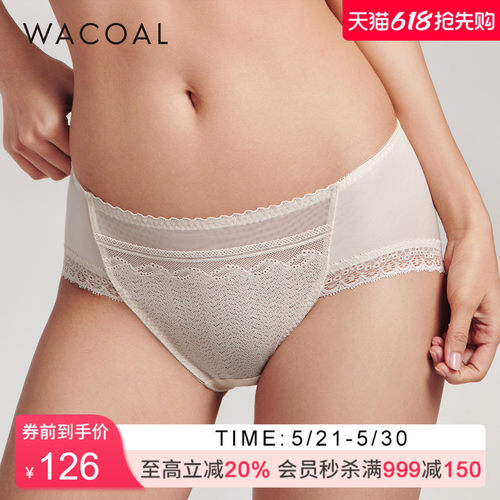 华歌尔Wacoal 40周年蕾丝中高腰三角裤内裤内衣女WP30H6