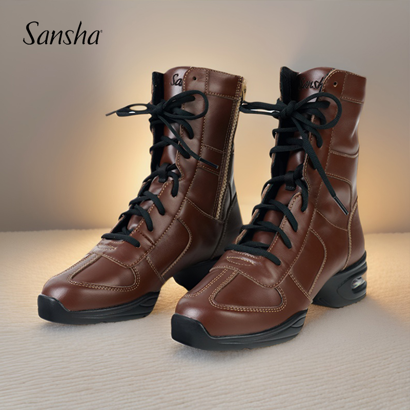 三沙进口牛皮马丁靴侧拉链跳舞鞋