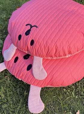 INS韩国全棉柔软狗猫坐垫圆形绗棉不黏毛可拆卸深度睡眠宠物用品