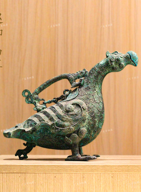 广发赵卿鸟尊盛酒器仿古青铜器