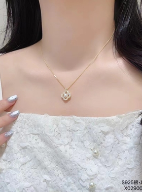 法式小众设计高级感S925纯银珍珠项链女气质锁骨链简约颈链2025年