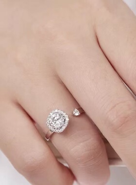 日韩小众独特设计锆石戒指女轻奢高级感开口食指指环2025年新款