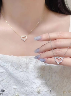 小众简约S925银锆石爱心项链女2025年新款高级感锁骨链送闺蜜女友