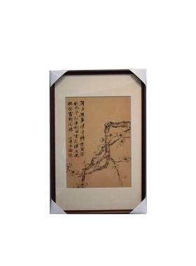 60*93顾氏手工苏绣水墨书香梅花1-2丝工艺刺绣玄关书房办公墙壁画