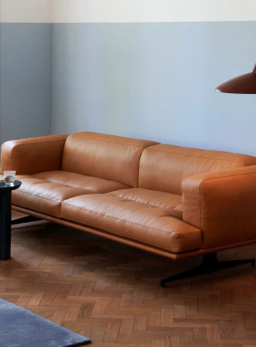 丹麦tradition设计意式极简复刻大坐深真皮沙发头层牛皮Inland2米