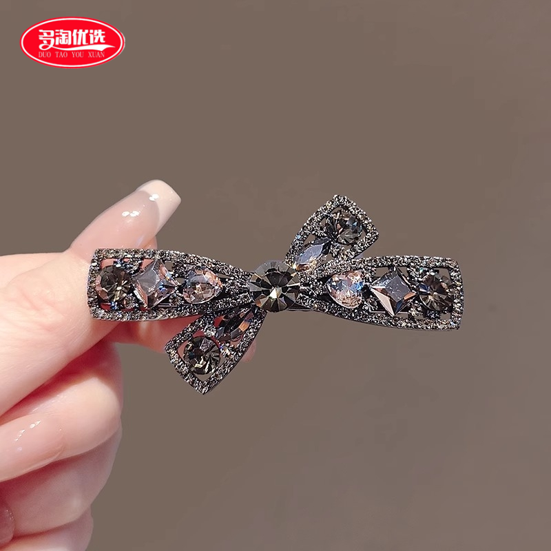 水钻爱心蝴蝶结刘海发夹鸭嘴夹