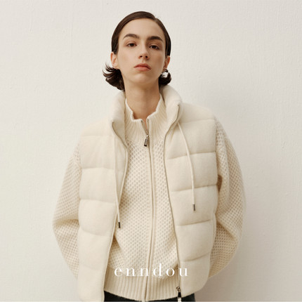 enndou2025冬装新款立领拉链羽绒马甲背心女装保暖加厚羽绒服坎肩