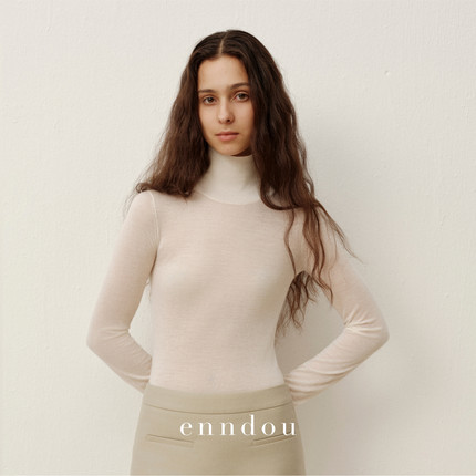 enndou2025秋冬新款100%羊绒精纺亲肤打底衫内搭气质打底毛衣高级
