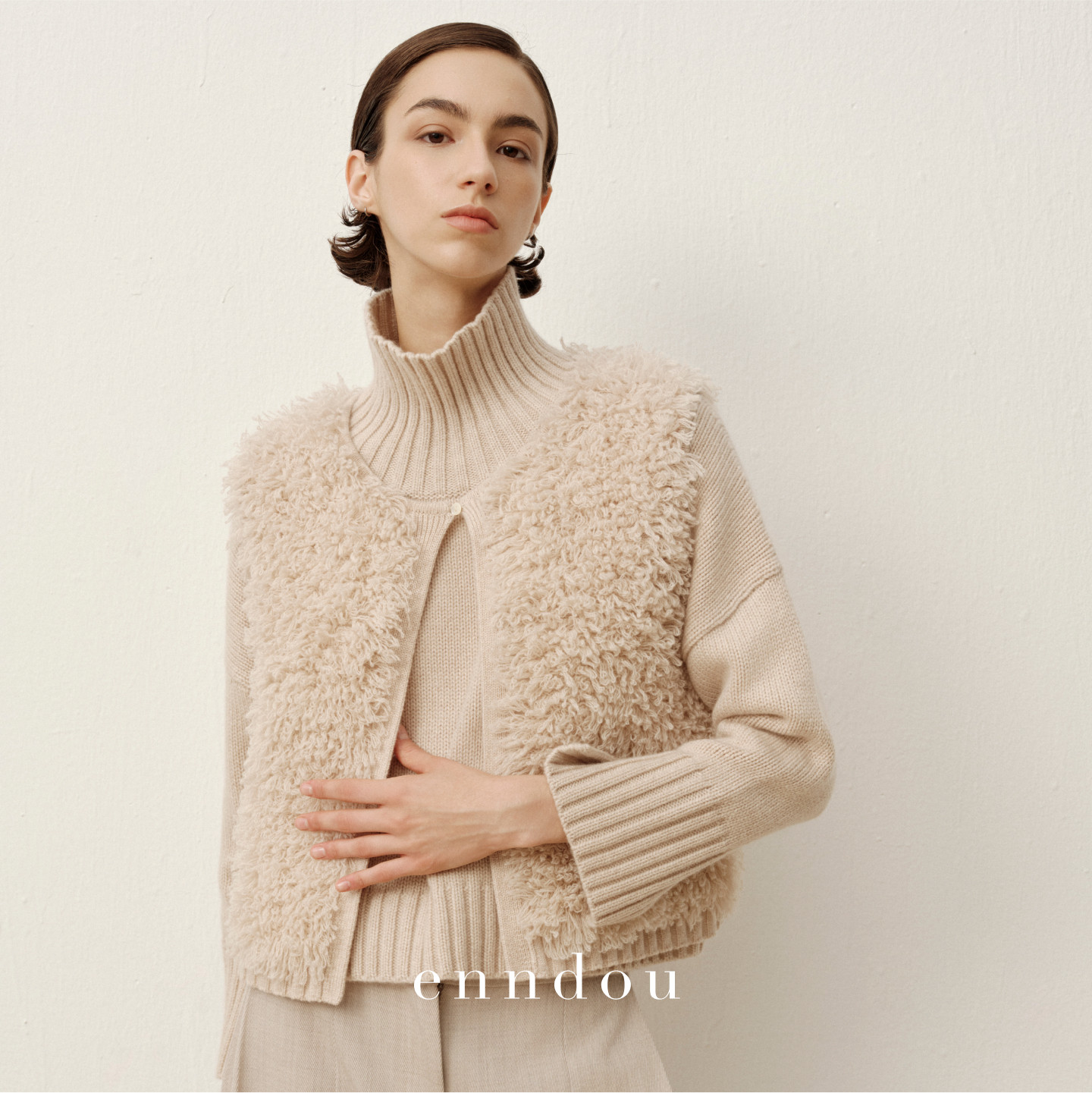 enndou冬装新款一粒扣马甲坎肩