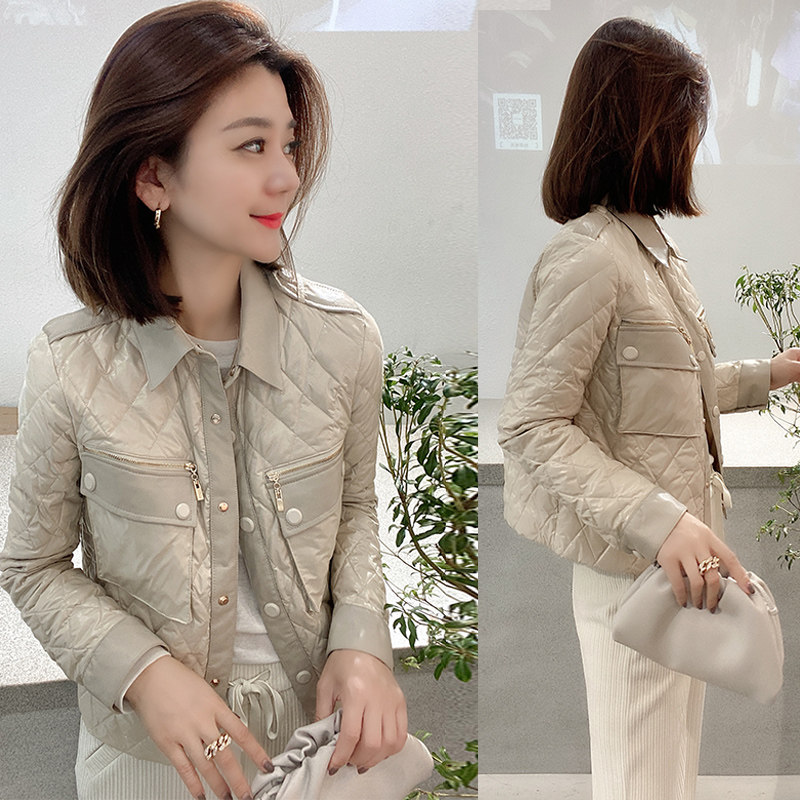 欧洲站冬装2020年新款欧货亮面高端轻薄短款羽绒服女设计感小个子