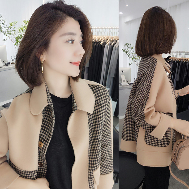 欧洲站秋装2020新款欧货冬高端双面小个子毛呢外套女短款茧型气质