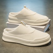 运动凉鞋 半拖鞋 外穿透气男士 一脚蹬无后跟办公室包头拖鞋 男款 夏季