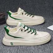 韩版 潮流百搭小白鞋 男士 男鞋 休闲透气帆布板鞋 新款 薄款 男 2026春季