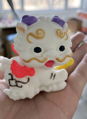 青海礼物特色工艺品茶卡盐雕DIY家装摆件送人可爱礼品卡通小狮子