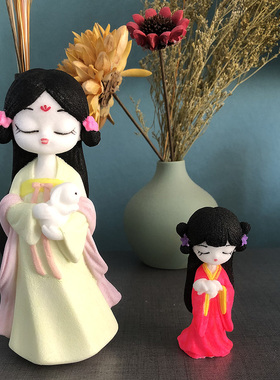 青海礼物特色工艺品茶卡盐雕DIY家装摆件送人可爱卡通四大美女