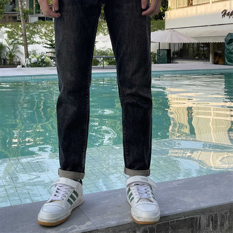 2026年男款2026年男款2026新款修身小脚潮牌水洗休闲长裤子春秋