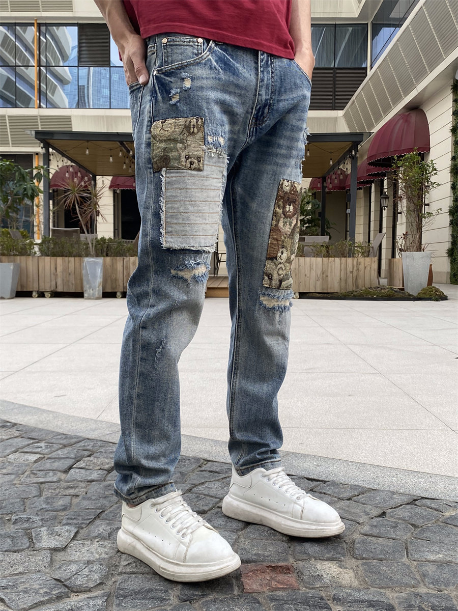 春秋欧美时尚牛仔裤男款帅气青年弹力修身小脚长裤子休闲百搭2026