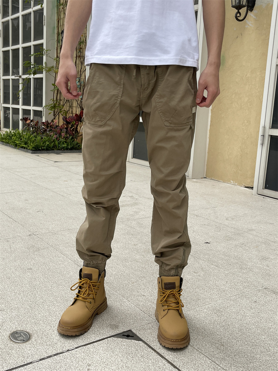 春秋工装裤男款时尚修身束脚户外卡其长裤子休闲运动裤潮牌2026年