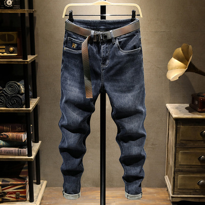 时尚修身青年厚款帅气ins牛仔裤