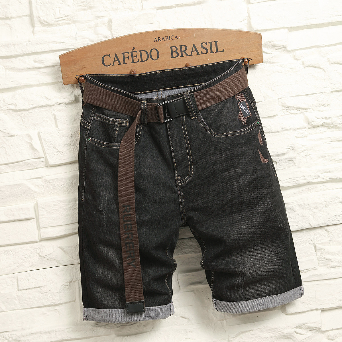 2026年男款夏季牛仔美式复古工装短裤休闲中裤弹力五分裤潮牌百搭