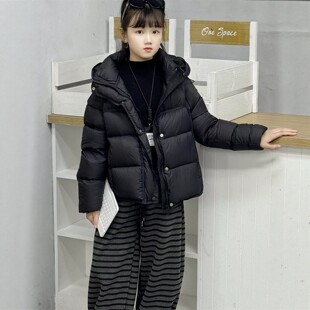 VYEO女童冬季羽绒服2026新款加厚网红爆款洋气儿童冬装白鸭绒外套