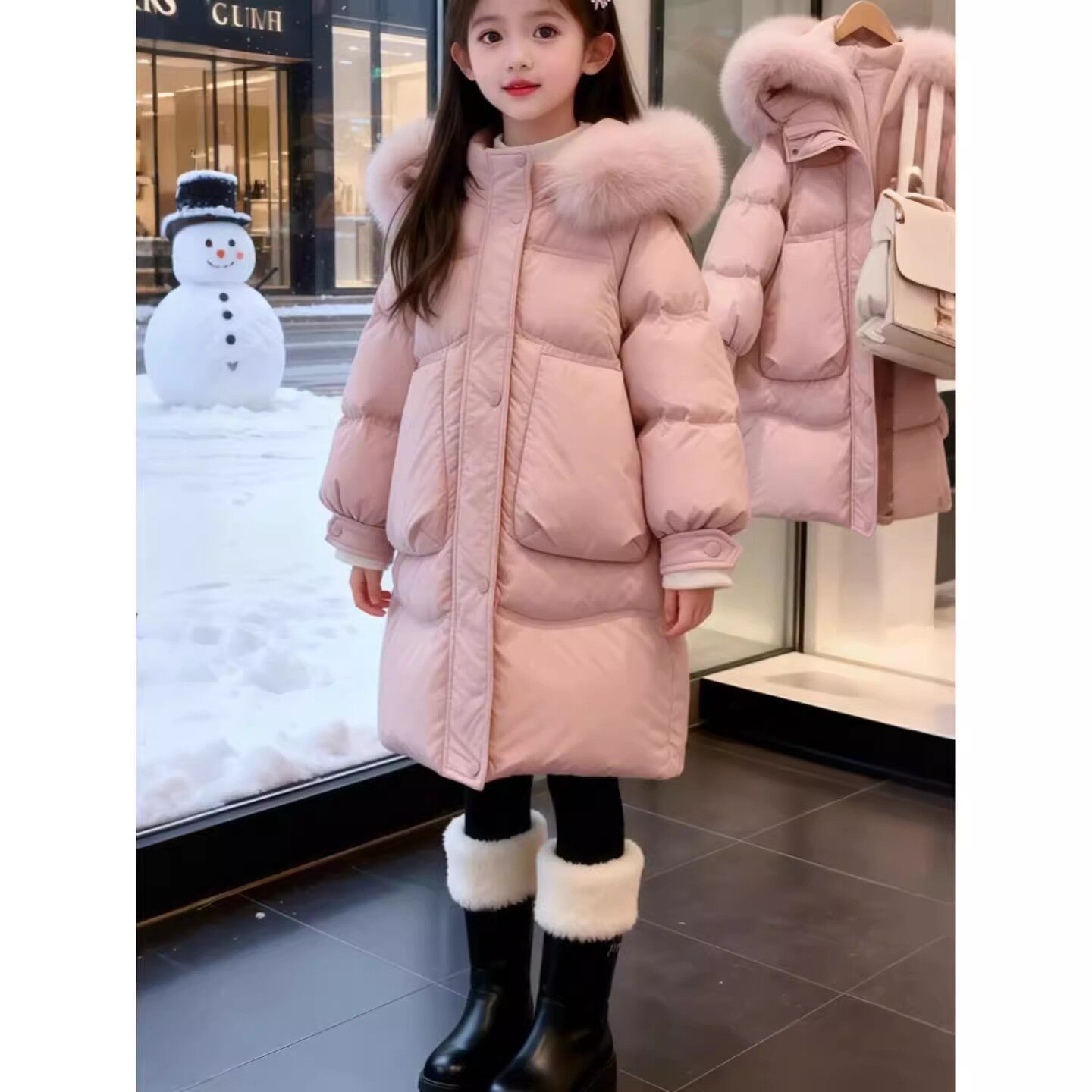 NEXT JANSO女童羽绒棉服冬季2025新款中大女孩棉衣中长款加厚棉袄