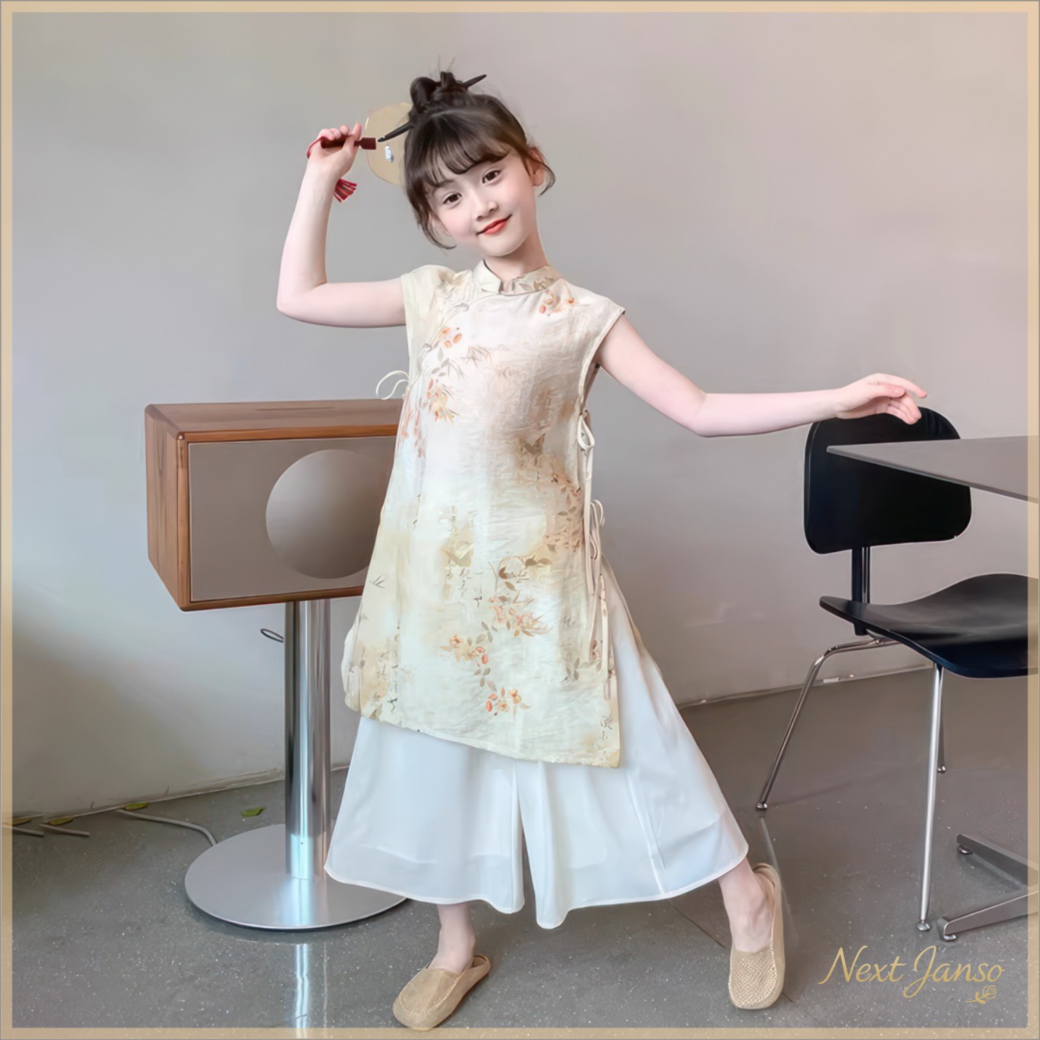 女童2025夏新款旗袍连衣裙汉服
