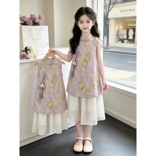 NEXT JANSO女童旗袍连衣裙2026夏装新款儿童新中式夏季汉服公主裙