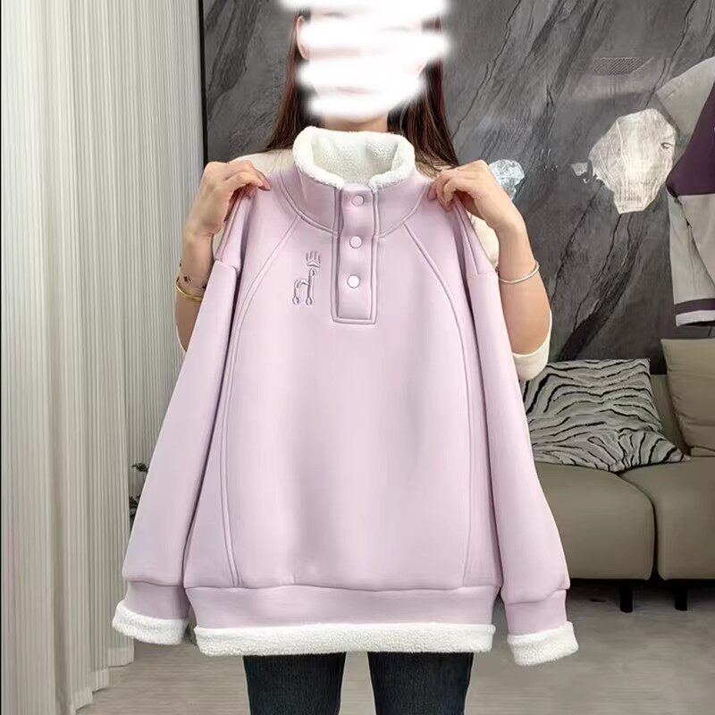 NEXT JANSO女童冬装卫衣2025新款洋气时髦中大童加绒加厚刺绣上衣