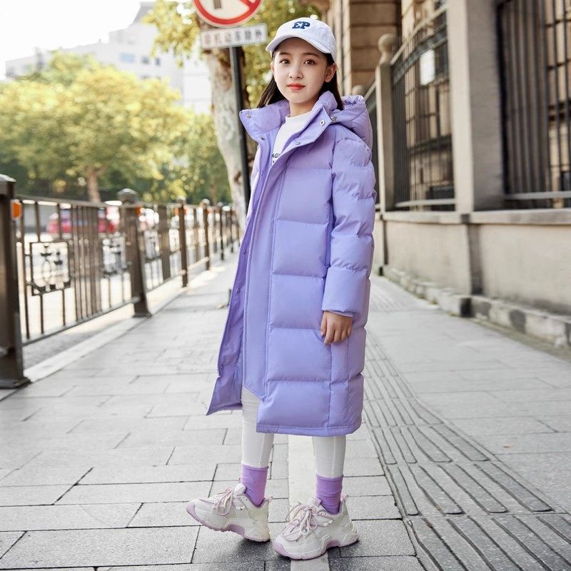 NEXT JANSO女童羽绒服冬装2025新款中大童95白鸭绒中长款加厚外套
