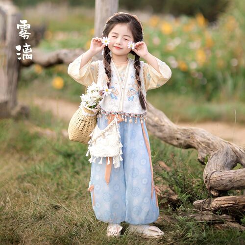 VYEO女童新中式汉服三件套新款