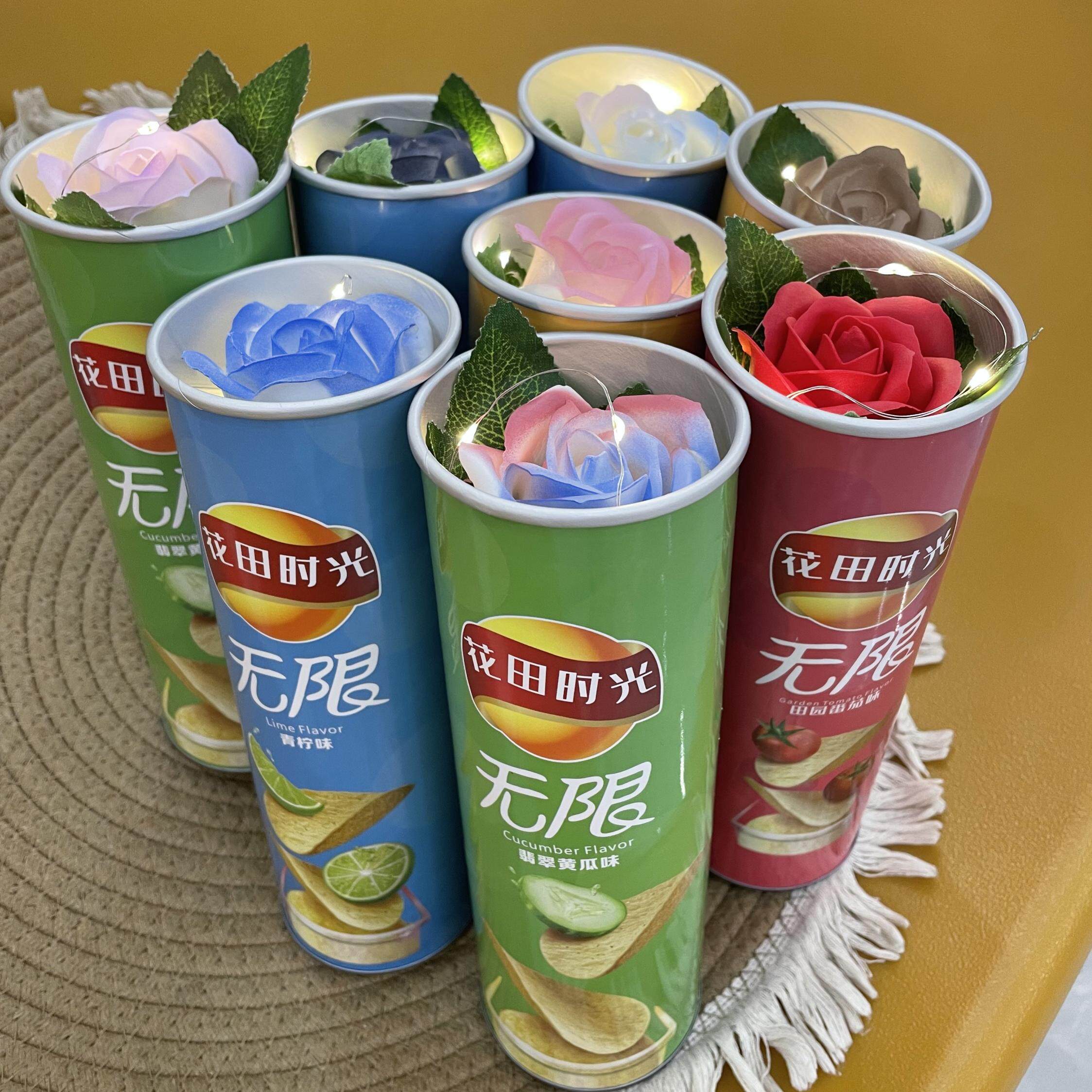 惊喜薯片玫瑰浪漫花桶送情侣玫瑰礼盒闺蜜朋友长辈生日节日小礼物,节庆用品/礼品,创意礼盒/礼品套组,淘宝优惠券,粉丝福利购,淘宝优惠卷