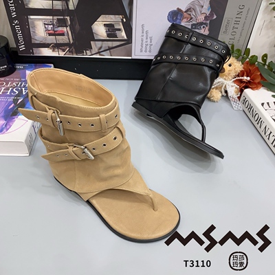 3110玛莎玛索2026夏季新款凉鞋女款罗马鞋夹趾平底鞋