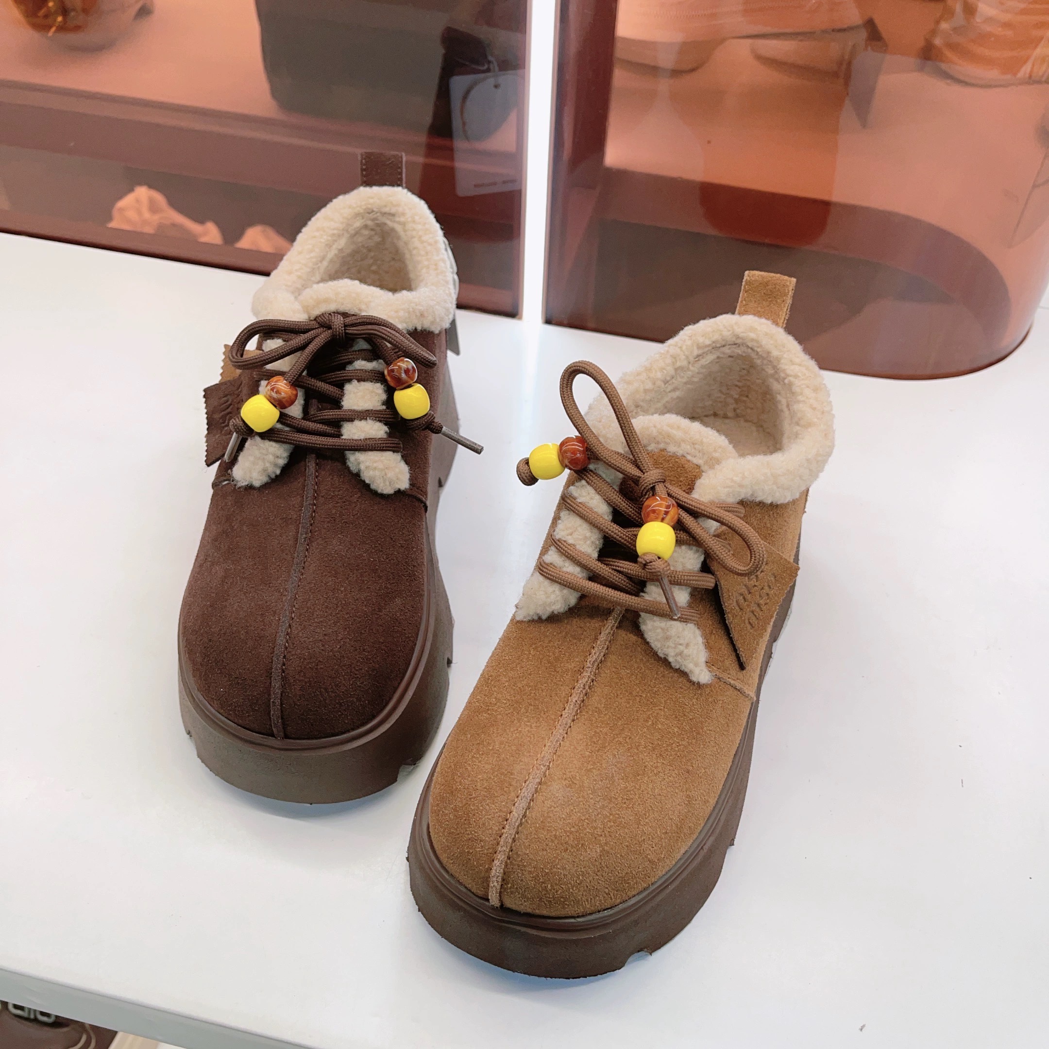 198-326玛莎玛索冬季新款棉鞋反毛皮雪地靴毛口高帮大棉鞋防滑鞋