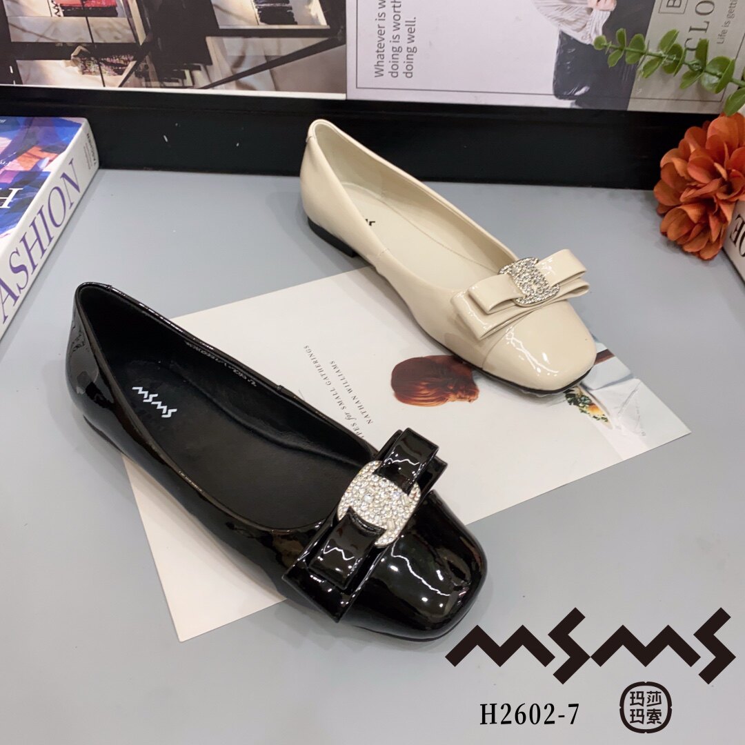 2602-7玛莎玛索2026夏季新款女款乐福鞋女鞋瓢鞋漆皮平底单鞋