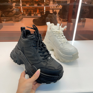 皮面绒里老爹鞋 新款 厚底松糕鞋 休闲鞋 618 潮棉鞋 385玛莎玛索冬季