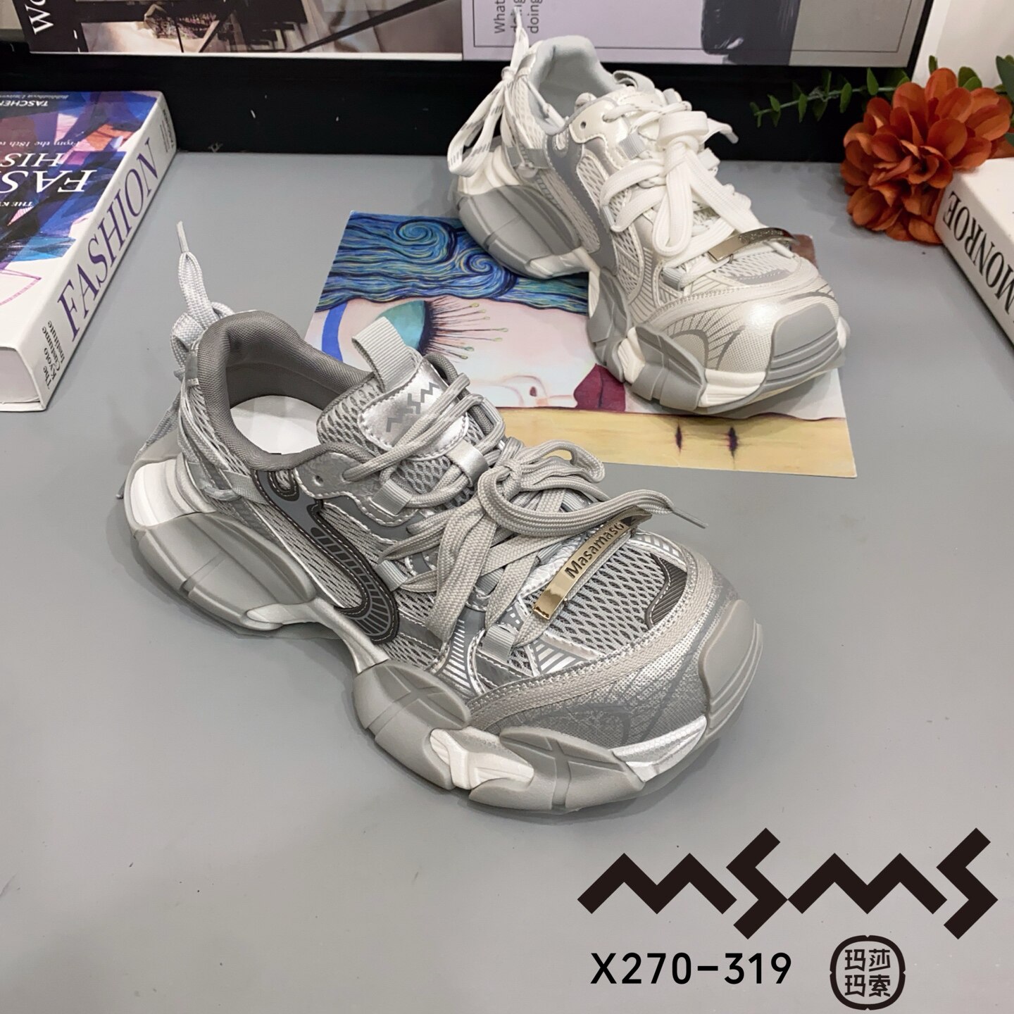 270-319玛莎玛索2026夏季新款女鞋休闲鞋女鞋运动鞋单网老爹鞋