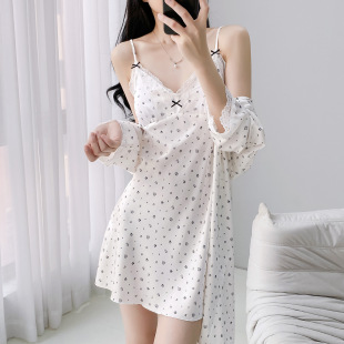 欲家居服睡 碎花高级感2025新款 性感吊带睡衣女夏季 睡裙冰丝绸韩式