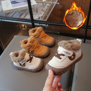 婴幼儿童鞋冬季大棉雪地靴1-3岁女宝宝童鞋保暖加绒加厚男童棉鞋
