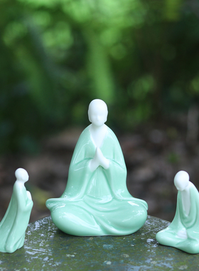 德华白瓷无相佛禅意摆件