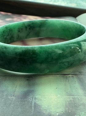 竹林深 天然翡翠老坑花青贵妃鐲内径为50mm