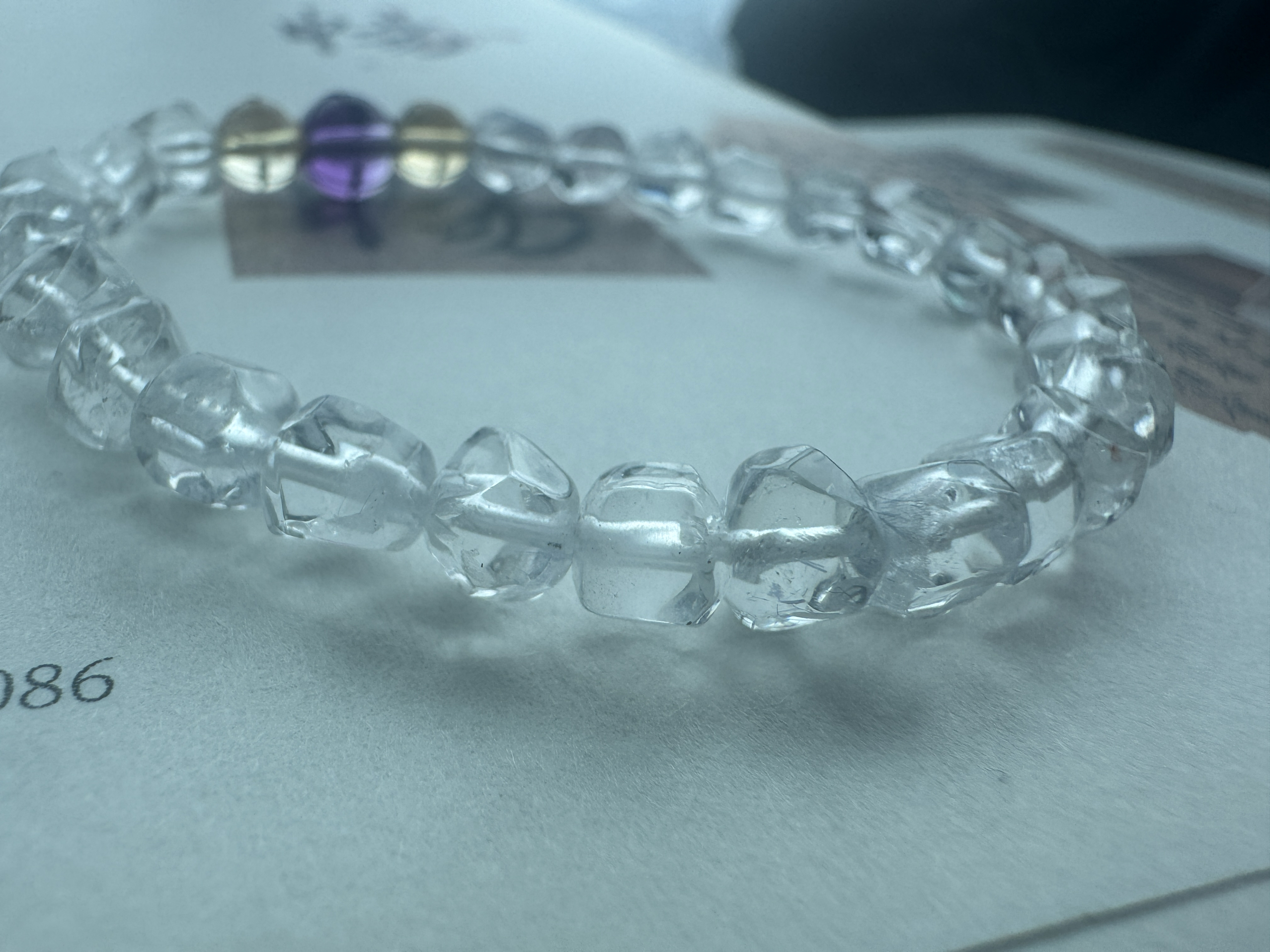 那片海 天然蓝线水晶紫水晶黄水晶手串