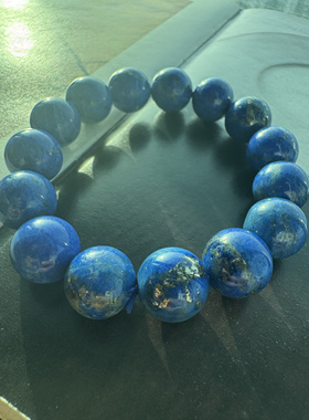 蔚蓝星球 福利款天然老矿青金石14mm圆珠手串