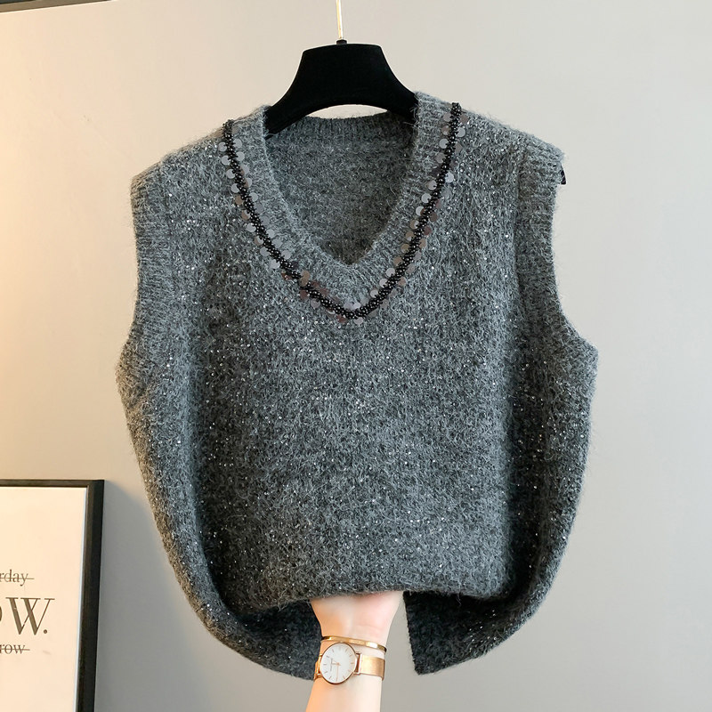 马甲女士外套2026新款春秋宽松外穿针织背心毛衣时髦洋派坎0124e,女士内衣/男士内衣/家居服,吊带/背心/T恤/打底/肌底衣,淘宝优惠券,粉丝福利购,淘宝优惠卷